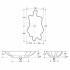 Lavabo sobre encimera de cerámica de diseño en oro blanco realizado en Italia Rayan Viadurini