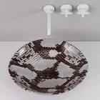 Lavabo sobre encimera de diseño de cerámica realizado en Italy Animals Viadurini