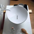 Lavabo de cerámica de diseño moderno hecho en Italia Viadurini