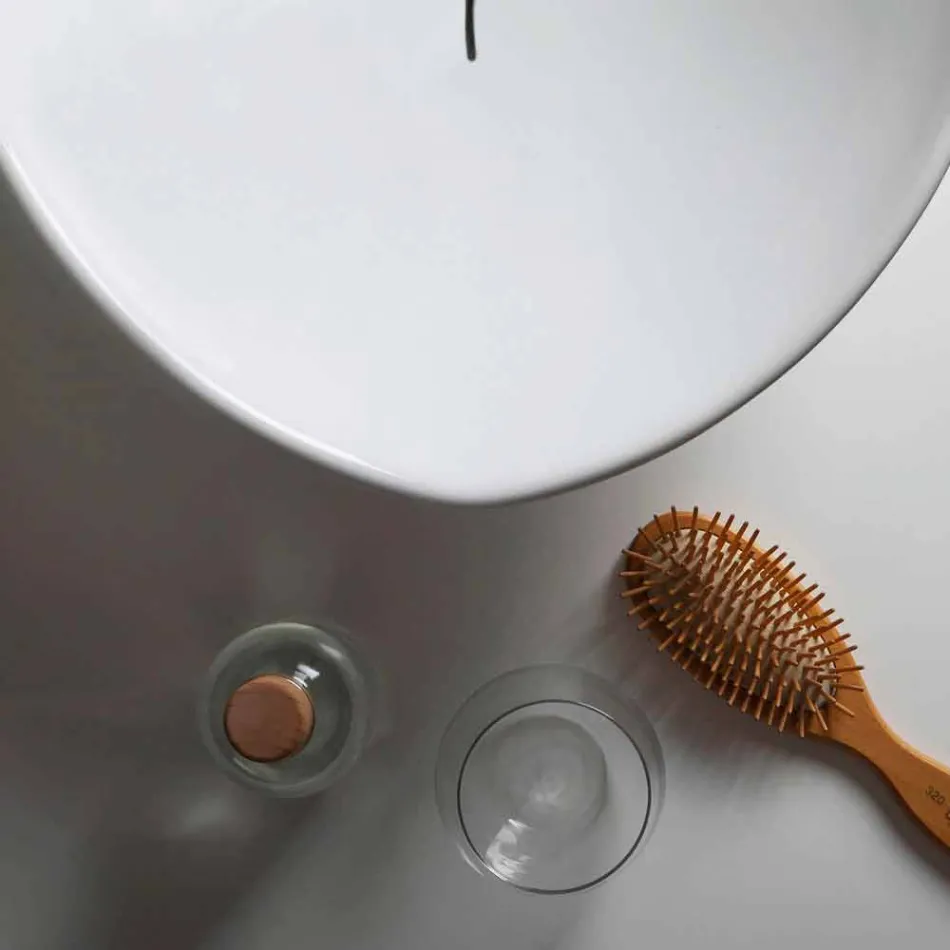 Lavabo de cerámica de diseño moderno hecho en Italia Viadurini