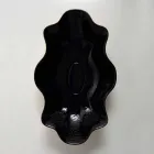 Lavabo sobre encimera de diseño negro y dorado hecho en Italia Cubo Viadurini