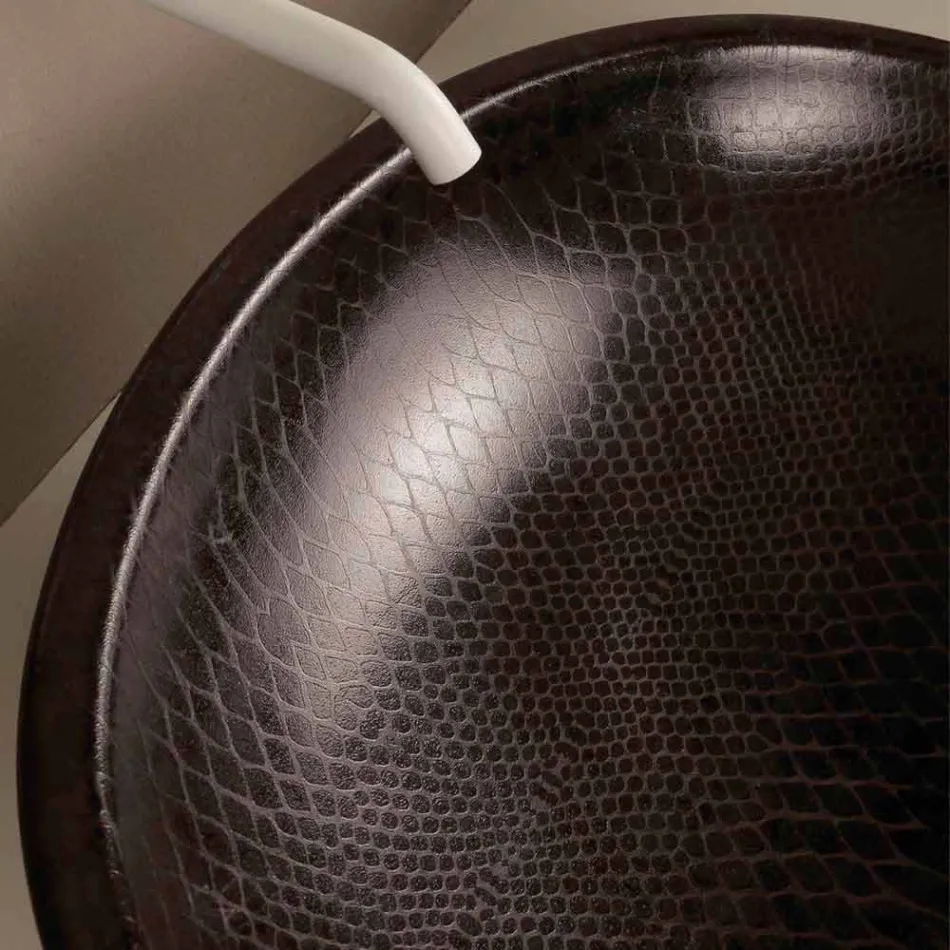 Lavabo sobre encimera de cerámica, negro, python, hecho en Italia Brillante Viadurini