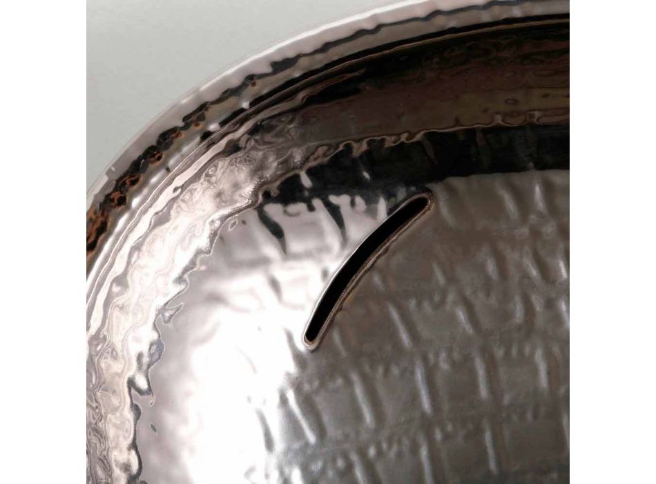 Diseño lavabo de cerámica de plata hecho en Italia Brillante Viadurini