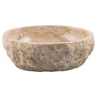 Lavabo sobre encimera de diseño hecho a mano en mármol erosi, Busseto Viadurini