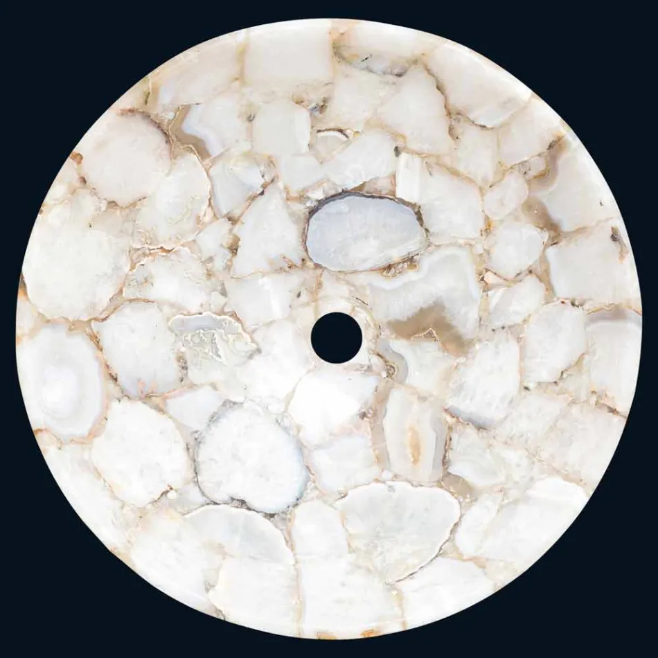 Diseño de piedra Lavabo de apoyo cristalina del poncho Viadurini