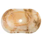 Lavabo sobre encimera de diseño en piedra de ónix Lana, hecho a mano Viadurini