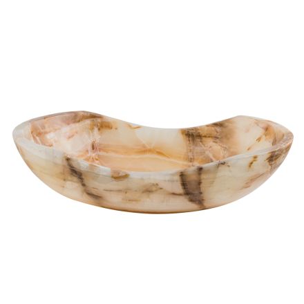 Lavabo sobre encimera de diseño en piedra de ónix Lana, hecho a mano Viadurini