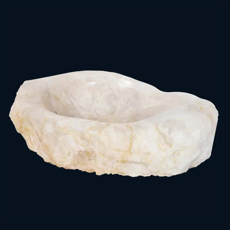 lavabo de cristal de cuarzo soporte de diseño Iva, hecho a mano Viadurini