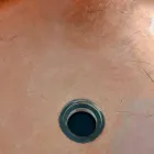 Lavabo sobre encimera de diseño en resina transparente y cobre - Salvatore Viadurini