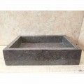 Lavabo sobre encimera gris de piedra natural modelo Jef