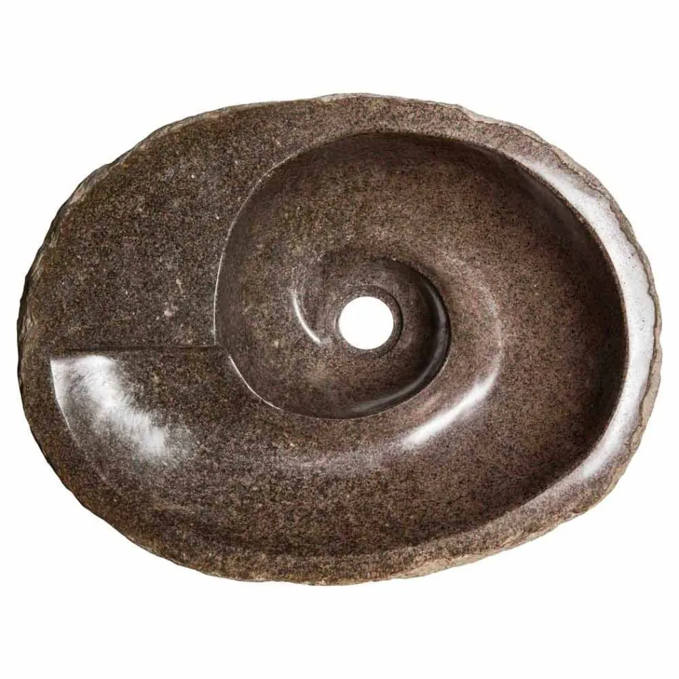 Lavabo de diseño moderno en piedra de río, Busca. Viadurini