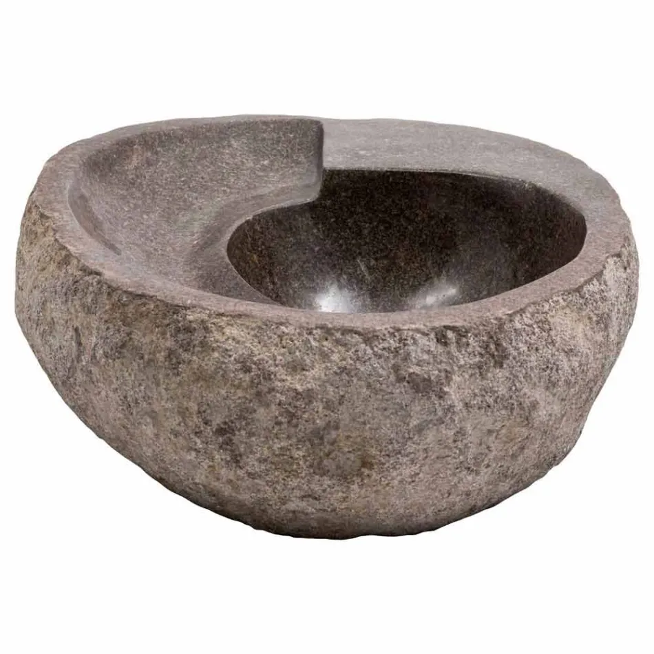 Lavabo de diseño moderno en piedra de río, Busca. Viadurini