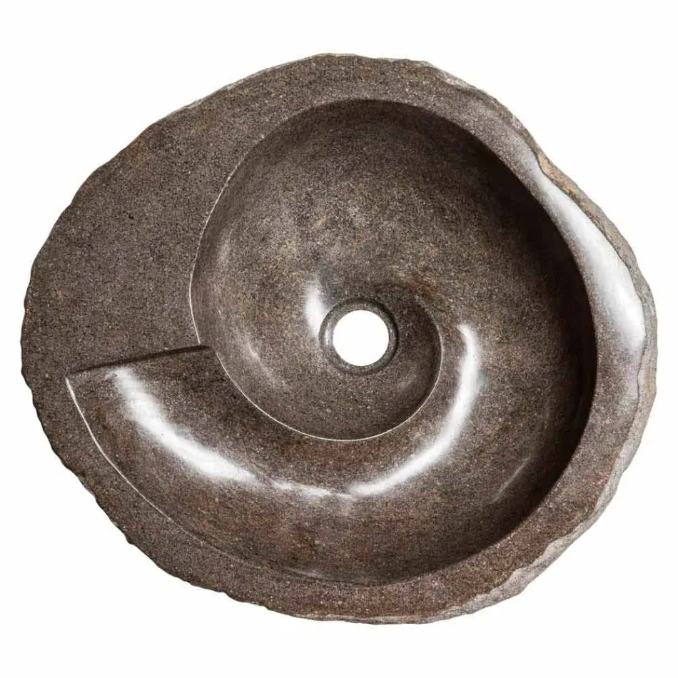 Lavabo de diseño moderno en piedra de río, Busca. Viadurini