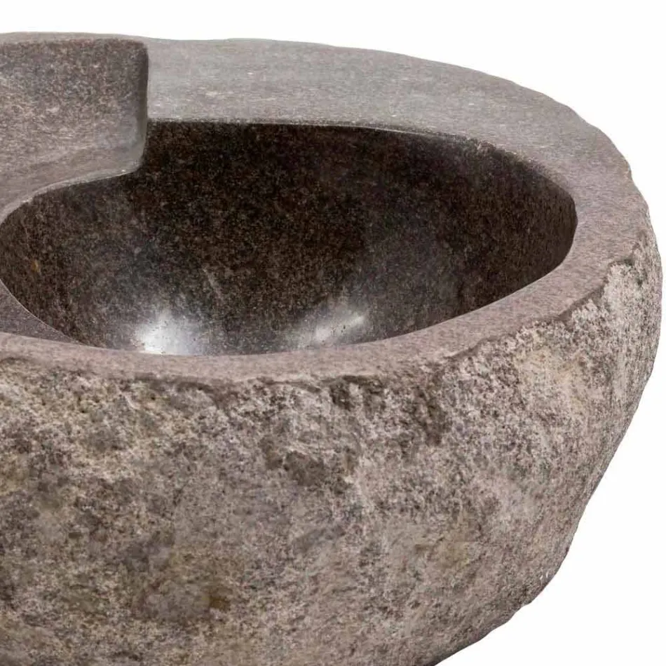 Lavabo de diseño moderno en piedra de río, Busca. Viadurini