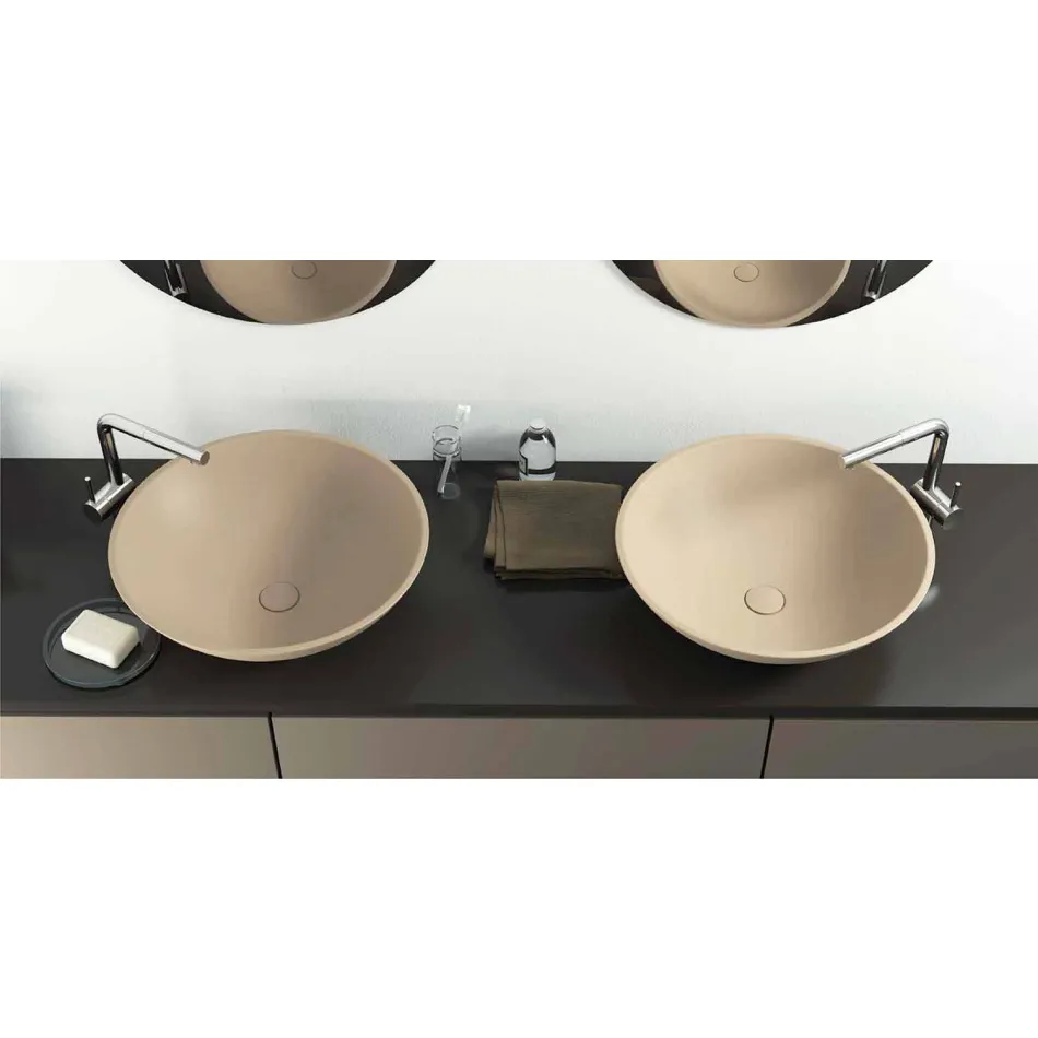 Lavabo de pie moderno y circular hecho en Italia, Donnas Viadurini