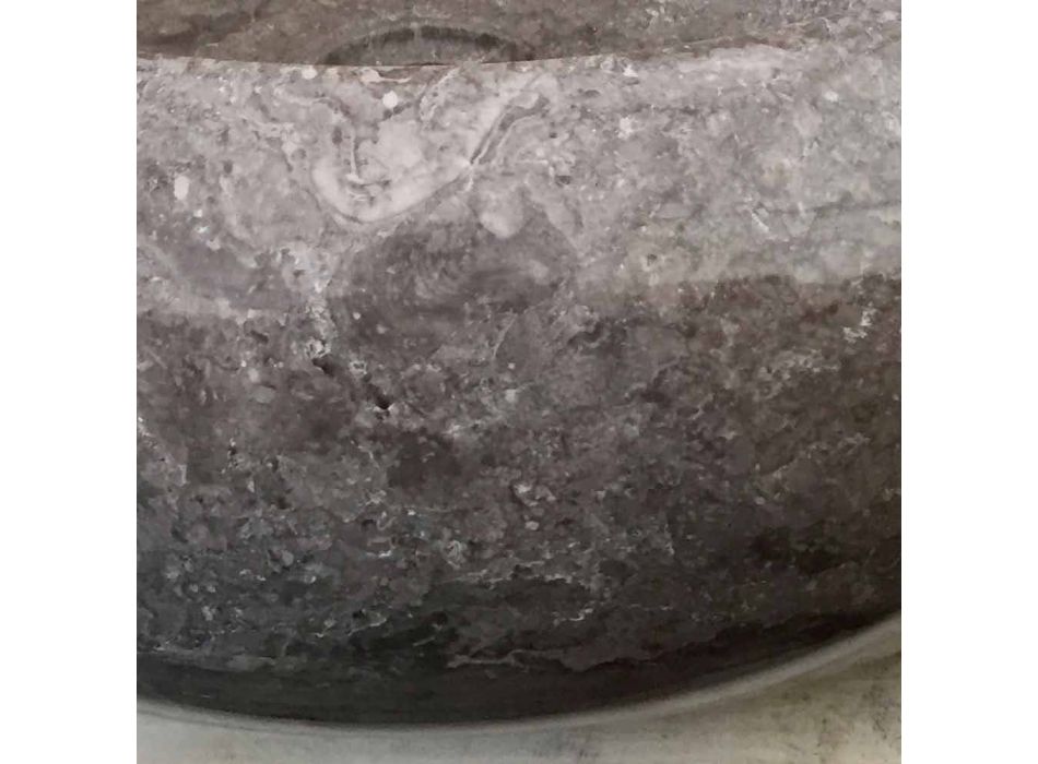 Lavabo sobre encimera de piedra natural gris Iza, pieza única. Viadurini