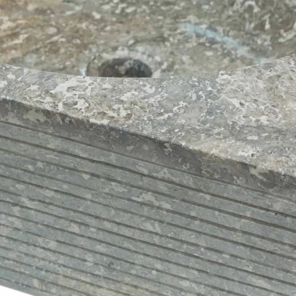 apoyo lavabo gris piedra natural, una pieza Zor Viadurini