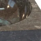 Lavabo cuadrado gris apoyo piedra natural Jiny Viadurini