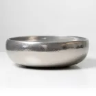 Lavabo de encimera de arcilla raku metálica torneada a mano - Prisma Viadurini