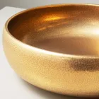 Lavabo de encimera de arcilla raku metálica torneada a mano - Prisma Viadurini