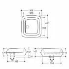Lavabo sobre encimera de cerámica blanca realizado en Italia Simon Viadurini
