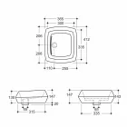 Lavabo sobre encimera de cerámica blanca realizado en Italia Simon Viadurini