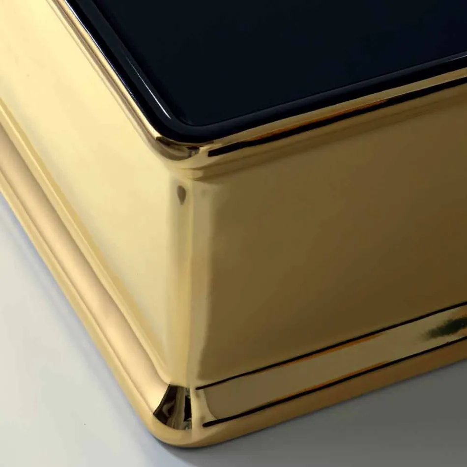 Lavabo sobre encimera de cerámica bicolor producido en Italia por Debora Viadurini