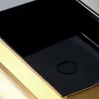 Lavabo sobre encimera de cerámica bicolor producido en Italia por Debora Viadurini