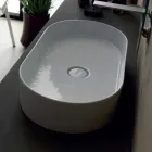 Lavabo de cerámica de diseño moderno Sun made Italy 65x35 cm Viadurini