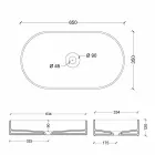 Lavabo de cerámica de diseño moderno Sun made Italy 65x35 cm Viadurini