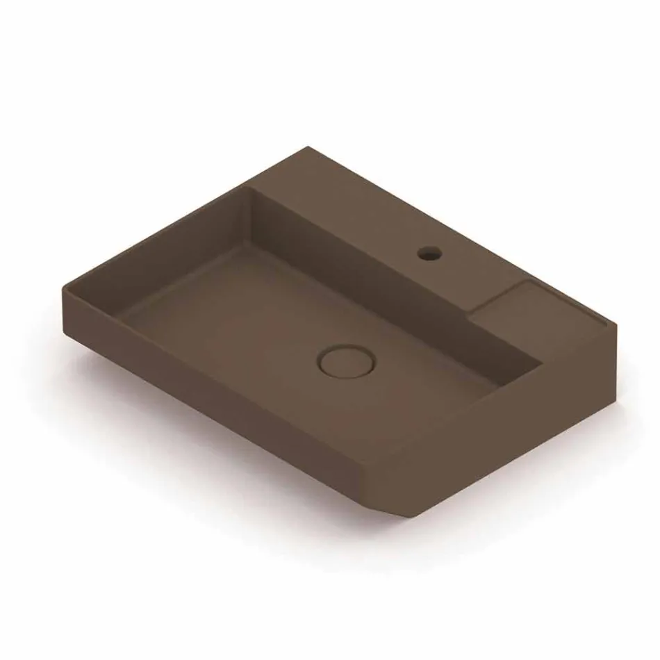 Lavabo sobre encimera de cerámica hecho en Italia, Viviano Viadurini