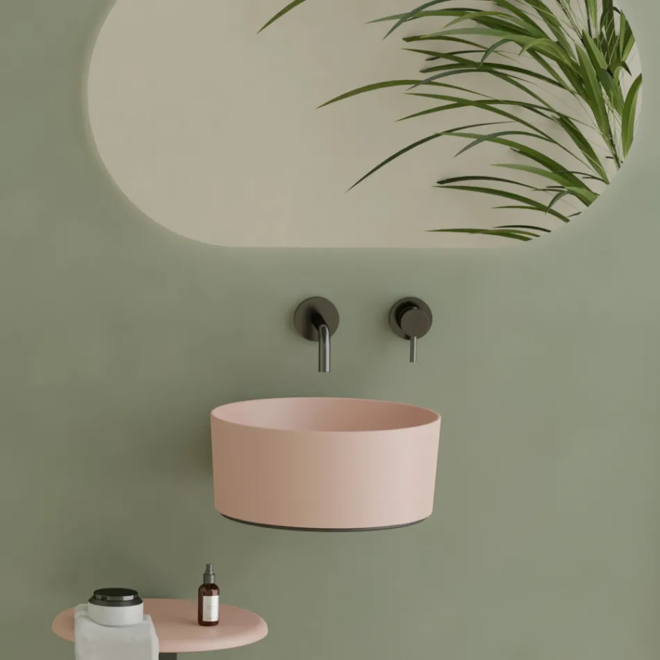 Lavabo sobre encimera de cerámica en diferentes acabados Made in Italy - Balls Viadurini