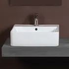 Fregadero de cerámica para encimera con orificio para grifo de diseño moderno - Papavero Viadurini