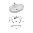 Fregadero de cerámica para encimera con orificio para grifo de diseño moderno - Papavero Viadurini