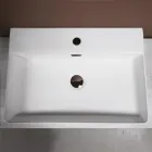 Fregadero de cerámica para encimera con orificio para grifo de diseño moderno - Papavero Viadurini