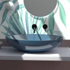 Lavabo sobre encimera de cerámica brillante o mate Made in Italy - Ferry Viadurini