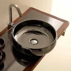 Lavabo sobre encimera de cerámica de Raku hecho a mano en Italia, Ramon Viadurini