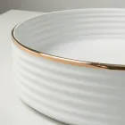 Fregadero de encimera de gres porcelánico con borde esmaltado - Vibración Viadurini