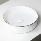 Fregadero de encimera de gres porcelánico con borde esmaltado - Vibración Viadurini