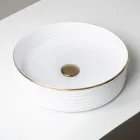 Fregadero de encimera de gres porcelánico con borde esmaltado - Vibración Viadurini