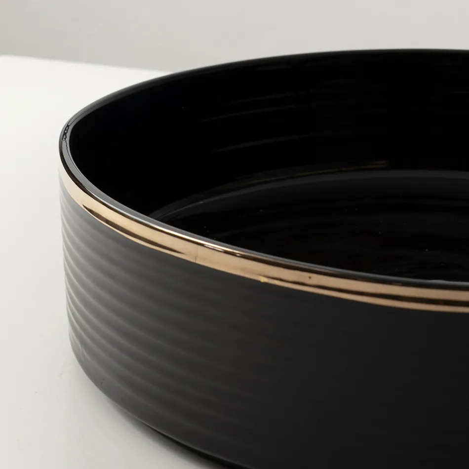 Fregadero de encimera de gres porcelánico con borde esmaltado - Vibración Viadurini