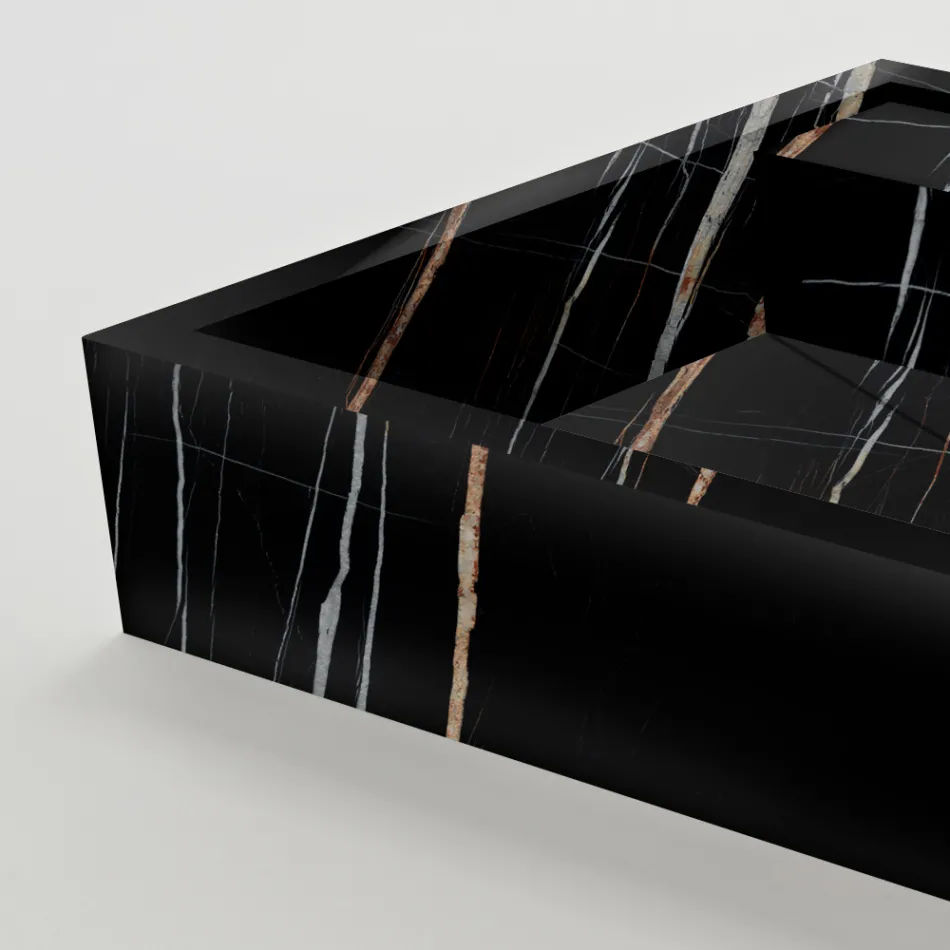 Fregadero de encimera de gres porcelánico efecto mármol fabricado en Italia - Cervia Viadurini