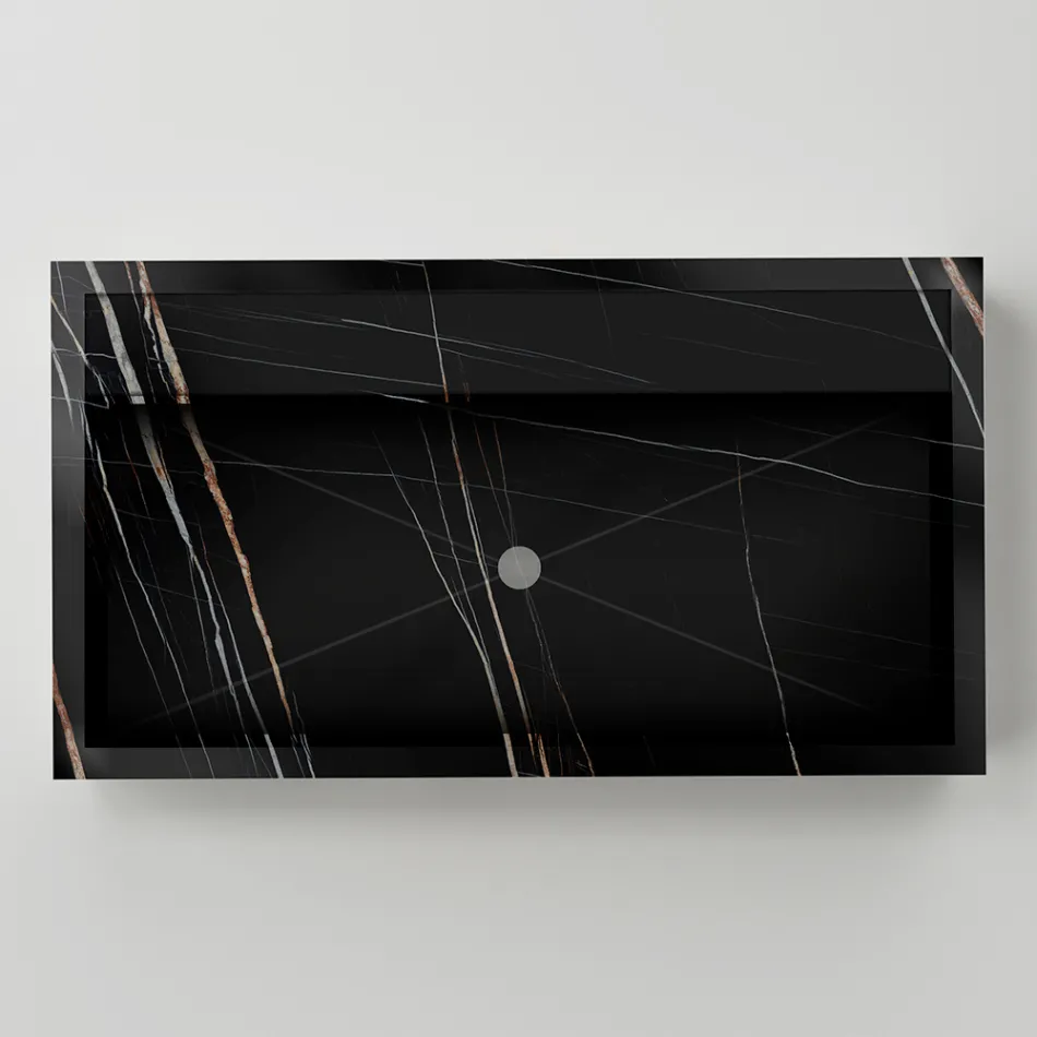 Fregadero de encimera de gres porcelánico efecto mármol fabricado en Italia - Cervia Viadurini