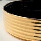 Lavabo sobre encimera de gres porcelánico ondulado fabricado en Italia - Vibrazione Viadurini