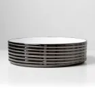 Lavabo sobre encimera de gres porcelánico ondulado fabricado en Italia - Vibrazione Viadurini