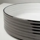 Lavabo sobre encimera de gres porcelánico ondulado fabricado en Italia - Vibrazione Viadurini