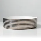 Lavabo sobre encimera de gres porcelánico ondulado fabricado en Italia - Vibrazione Viadurini