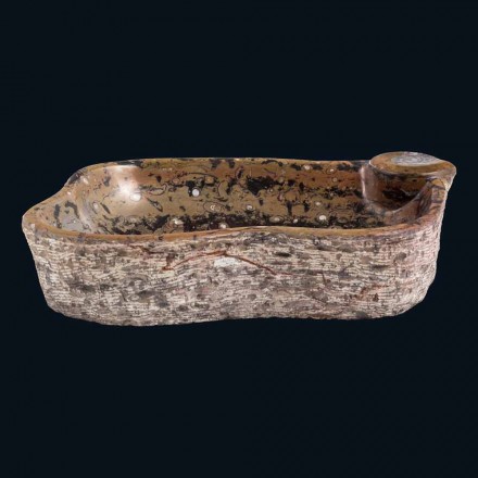 mostrador de mármol lavabo y fósiles Numa, pieza única Viadurini