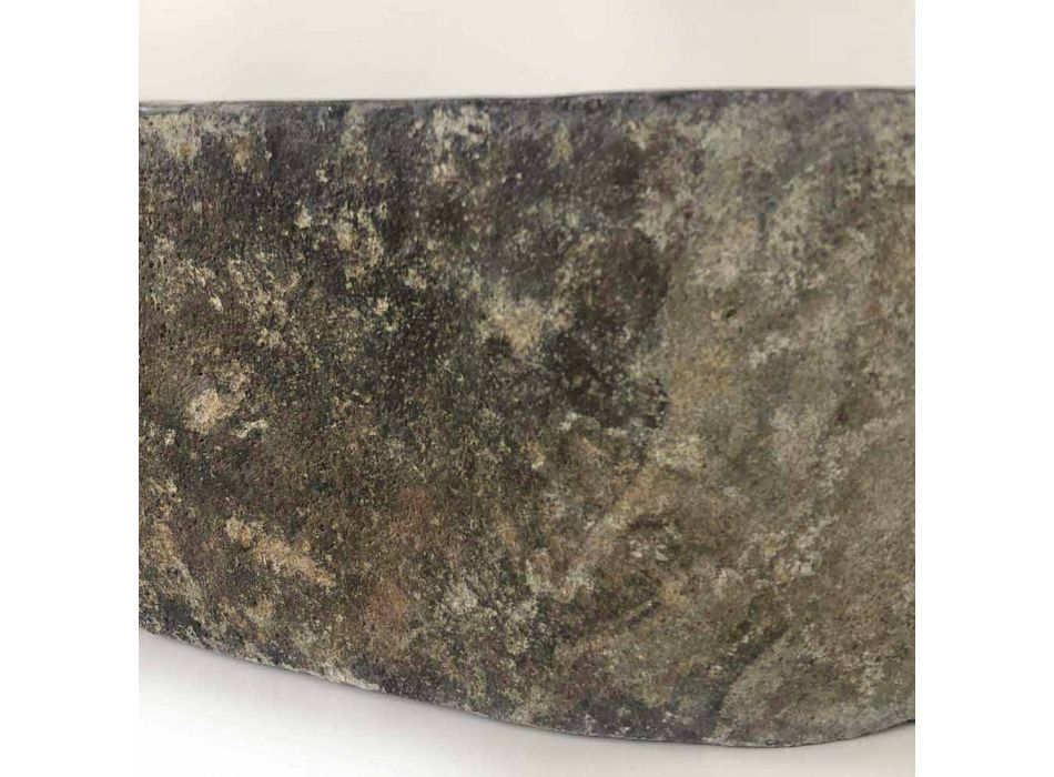 Lavabo sobre encimera en piedra del río Akta, pieza única Viadurini