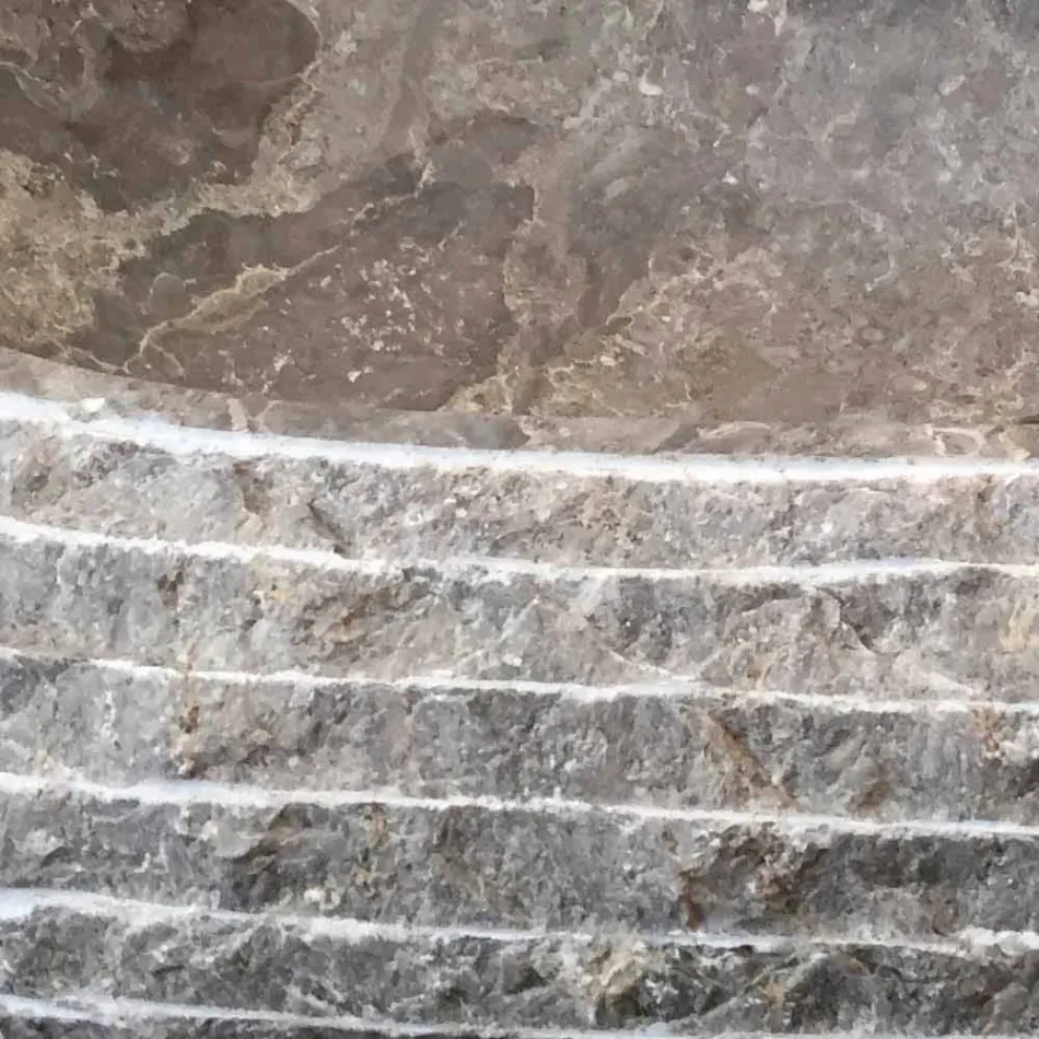 Lavabo sobre encimera de piedra gris Ivy, pieza única. Viadurini